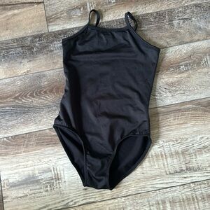 Girls Black Leotard Gymnastics Dance Size Medium